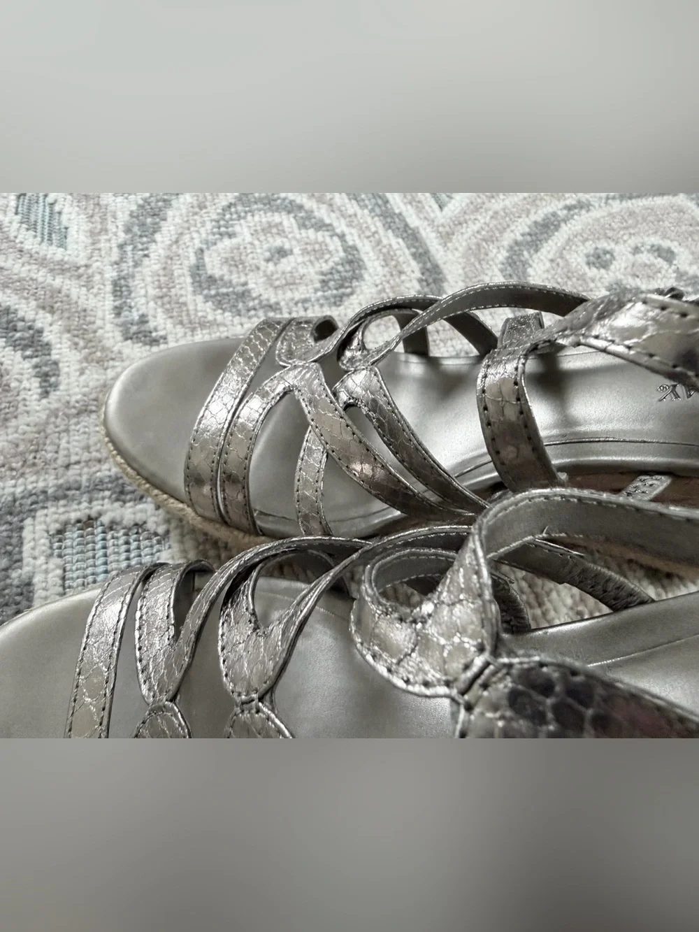 St. John’s Bay Silver Strappy Wedge Sandals